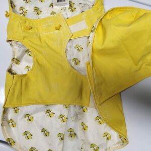 Yellow Kids Raincoat with Umbrella Print
